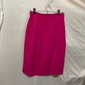 Dana Buchanan 4 skirt fuschia pink silk pleat front high waist lined evenings